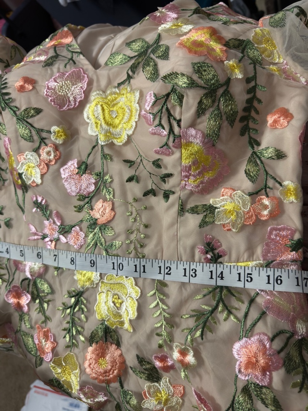 AW Bridal‎ Sz 14 Carole Dress Floral Embroidered Cream Dress - Picture 11 of 13